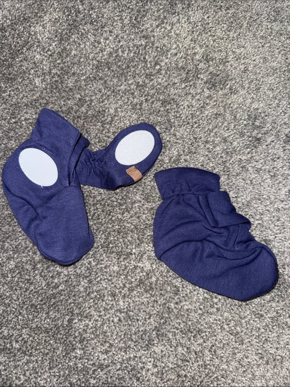 Navy Baby Booties with Fold-Over Cuff